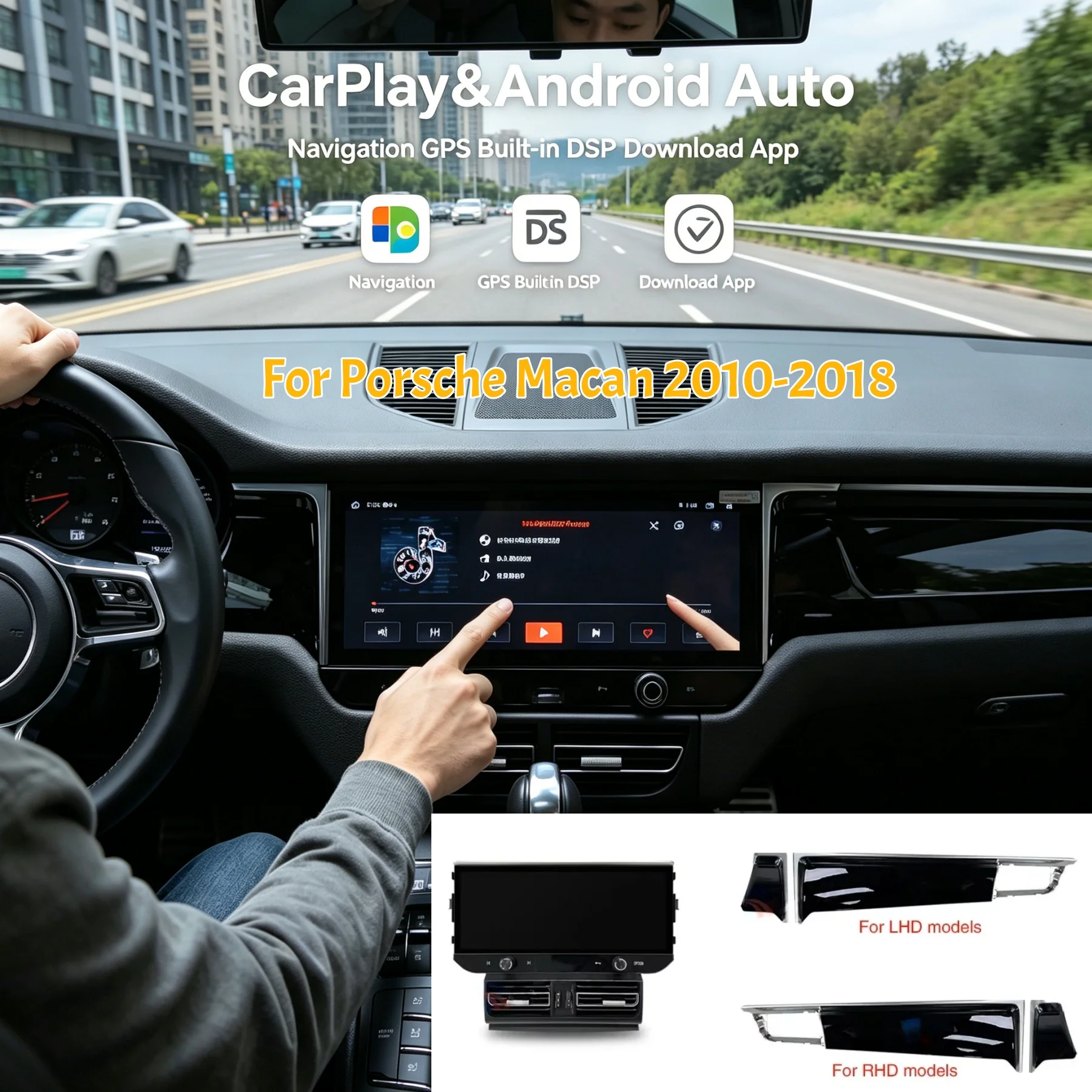 

12.3 " Android Car Radio For Porsche Macan 2010-2018 CarPlay GPS Navigation 4G WiFi QLED Screen Bluetooth Car Multimedia Player