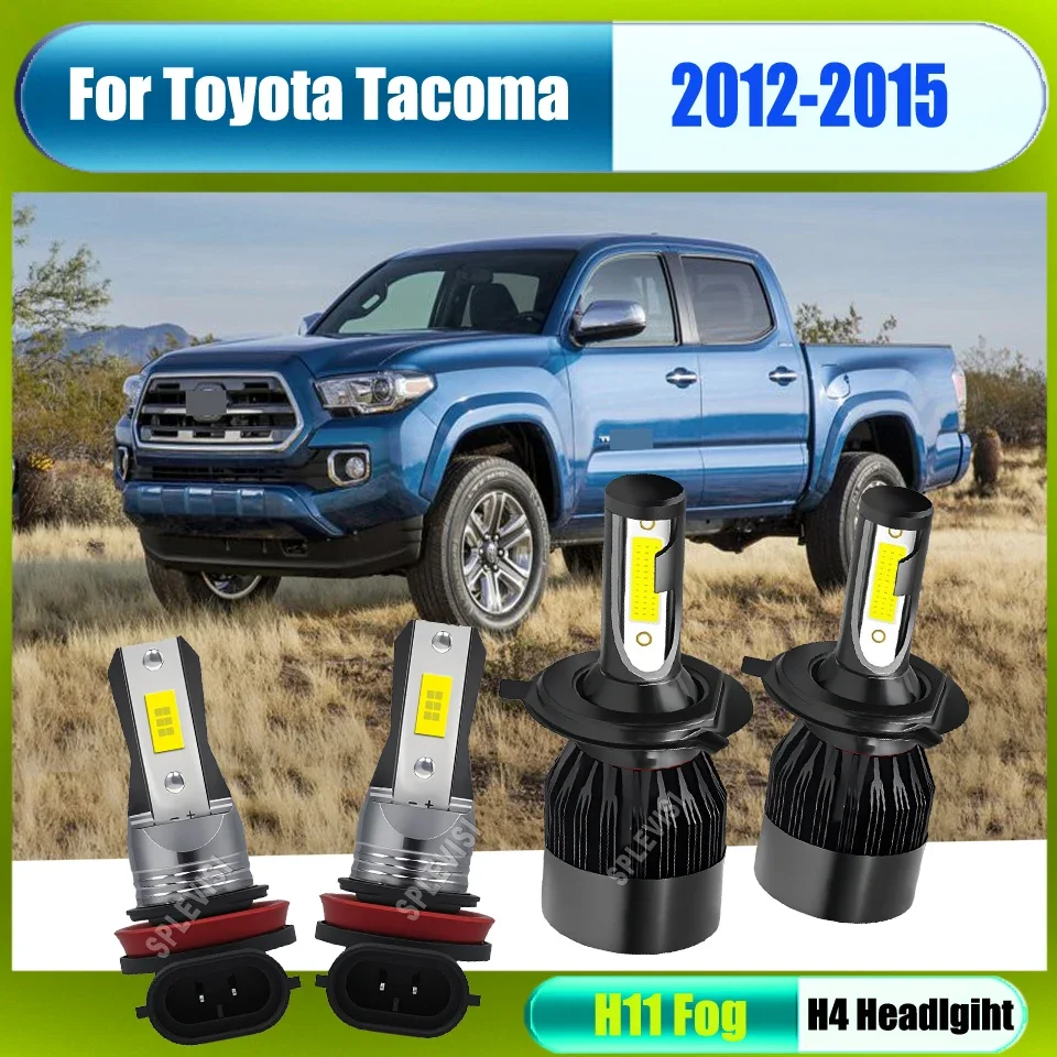 Xenon White Headlight Foglamp H4 H11 LED Conversion Kit Perfect & Road Legal For Toyota Tacoma 2012 2013 2014 2015