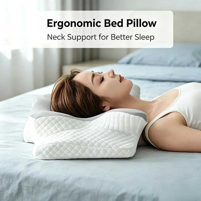 Summer Cooling Butterfly Memory Foam Pillow, Ergonomic Neck Pain Relief Slow‑Rebound Sleep Cushion