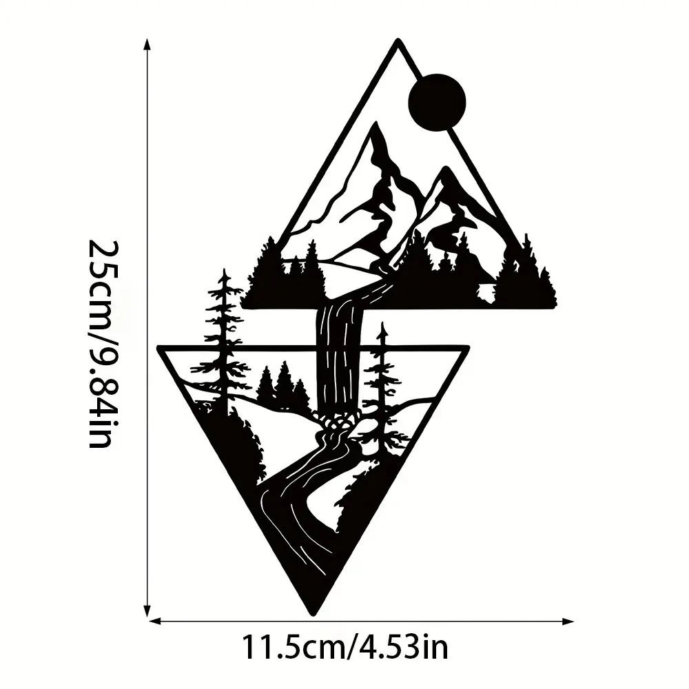 Scenery Theme Decor Wall Art Decorations Mountain Metal Wall Decor Wall Sign Metal Wall Gift Triangle Wall Art For Living Room