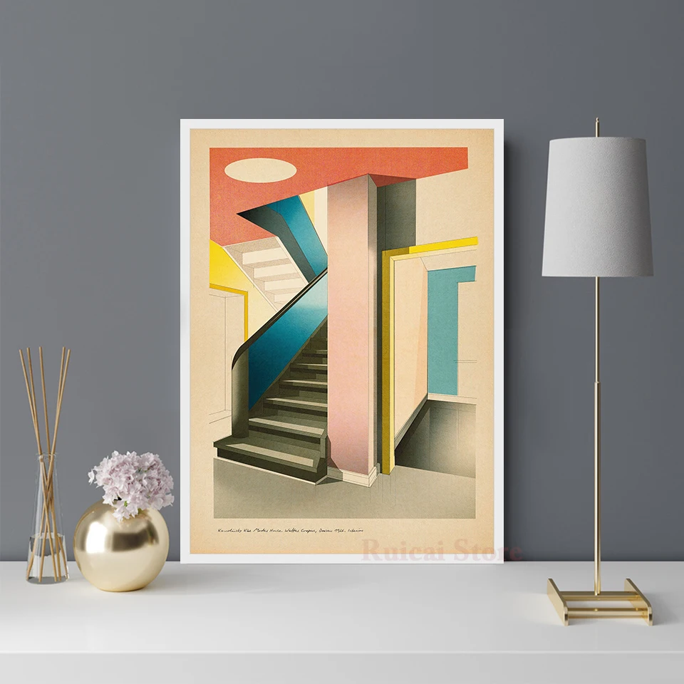 Kandinsky Klee Master House. Walter Gropius, Dessau  Poster Canvas Art Room Wall Painting Home Decor