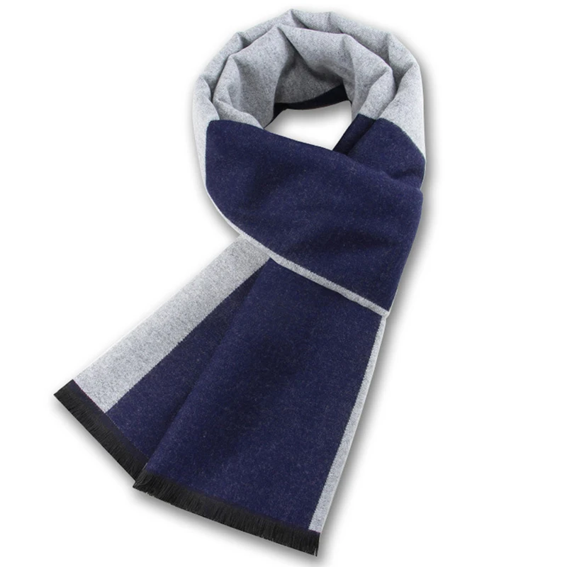 Luxury Scarf For Men Thick Neckerchief Cashmere Wool Shawl Silk Scarf Winter Warm Business Tassels Muffler Scarves Long Wrap