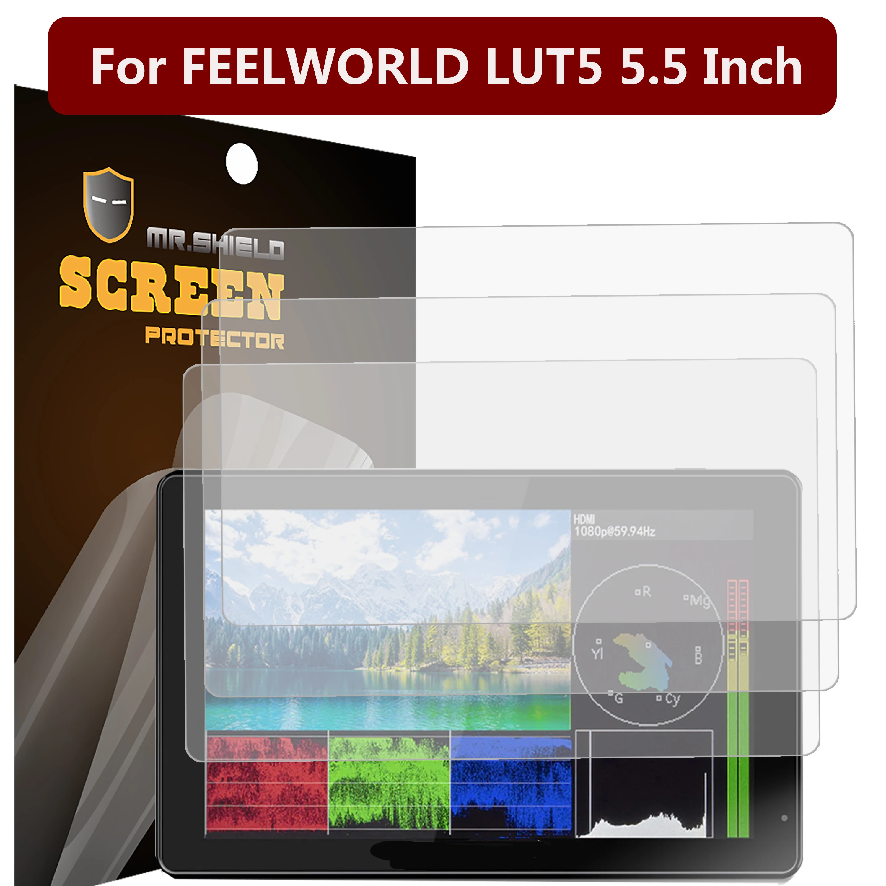 Mr.Shield [3-Pack] Screen Protector For FEELWORLD LUT5 5.5 Inch Anti-Glare [Matte] Screen Protector (PET Material)