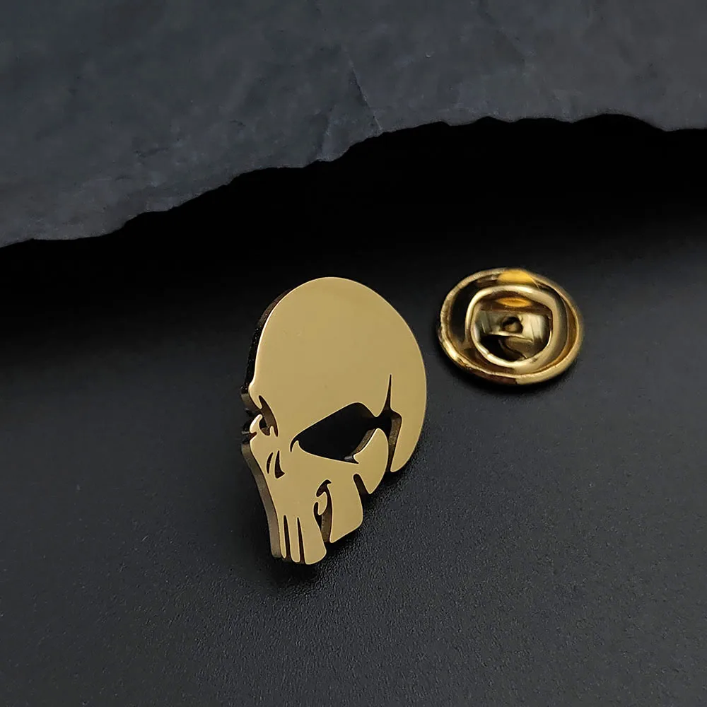 New style of personalized skull brooch stainless steel 18K, niche design suit, high-quality waterproof, suitable for banquet wea