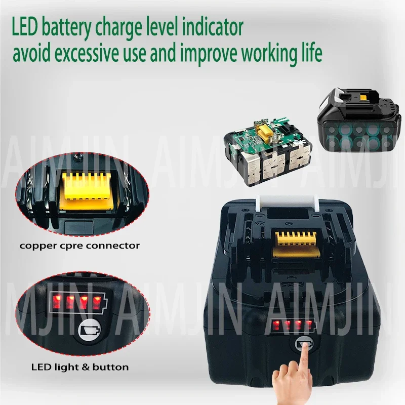 100% new Suitable for Makita 18V 10Ah Rechargeable Replace Battery,For Makita BL1830 BL1830B BL1840 BL1840B Power Tools Battery