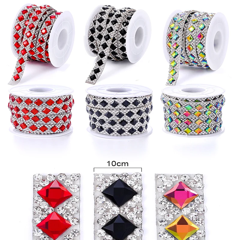 

DUCRYSTAL 3yard/Roll Crystal Ribbon Rhinestone Self-Adhesive Trim For DIY Garments Shoes Bags Dresses Decoration