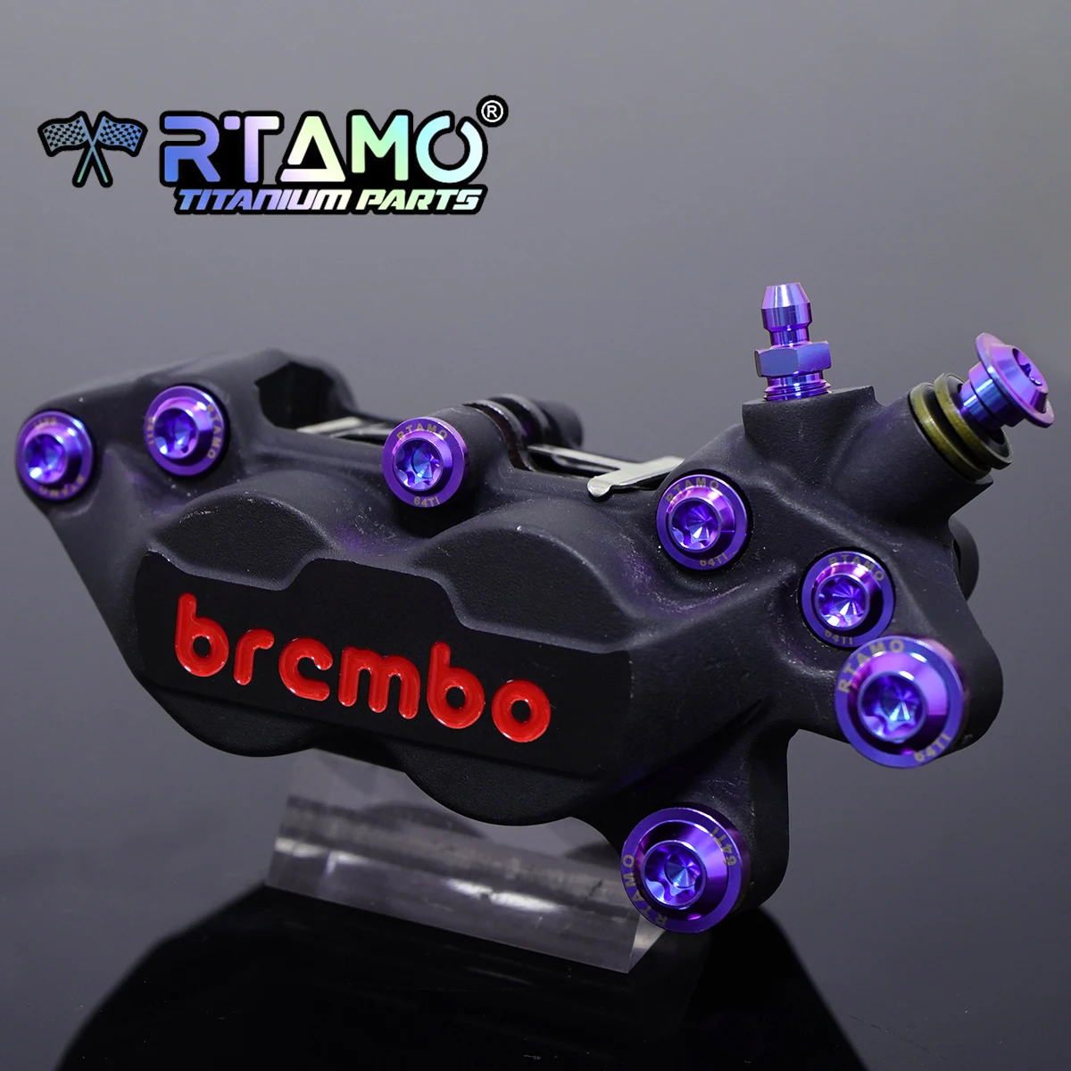 RTAMO Titanium Caliper Bolts Screws M8 M10 Fit for Brembo P4-40R (Basic 4 Pot) Calipers