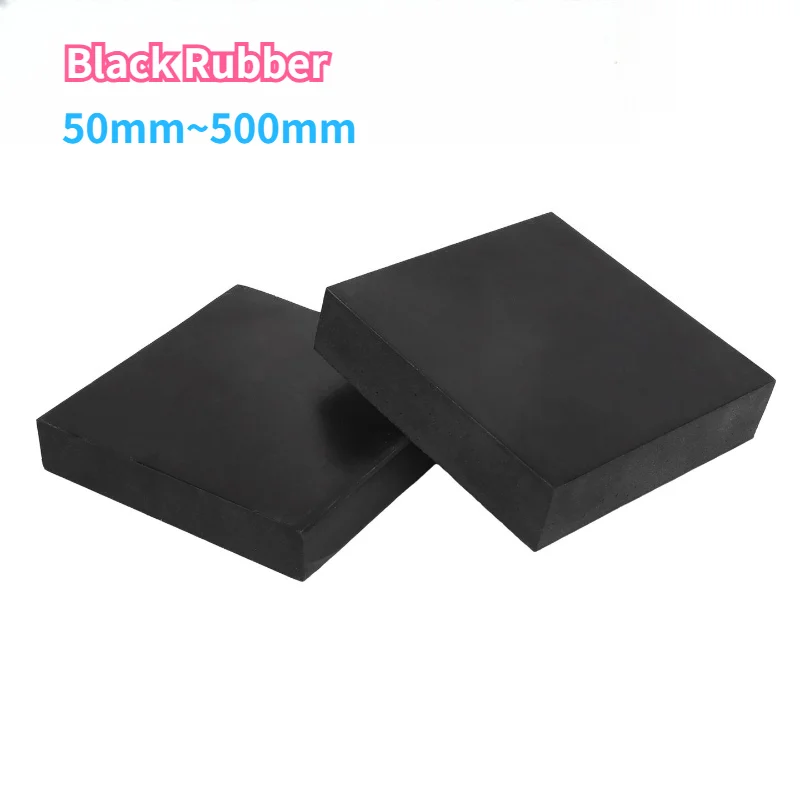Black Rubber Sheets Damping Gasket Pad 50x50mm 100x100mm Thick 10mm 15mm 20mm