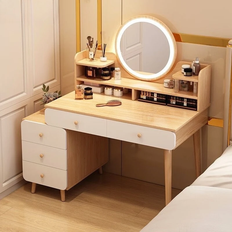 Makeup table bedroom modern simple small apartment bedside chest dressing table dresser integrated cream style dressing table