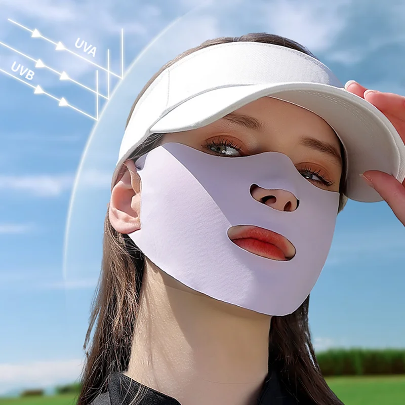 Women Men Sunscreen Masks Outdoor Sports Cycling Breathable Washable Reusable Double Layer Ice Silk Mask Cycling Accessories