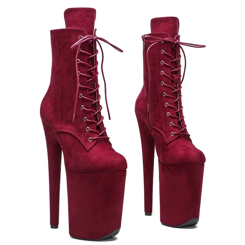 Leecabe  23CM/9inches Suede upper  Trend fashionHigh Heels stripper heel Pole Dance boot