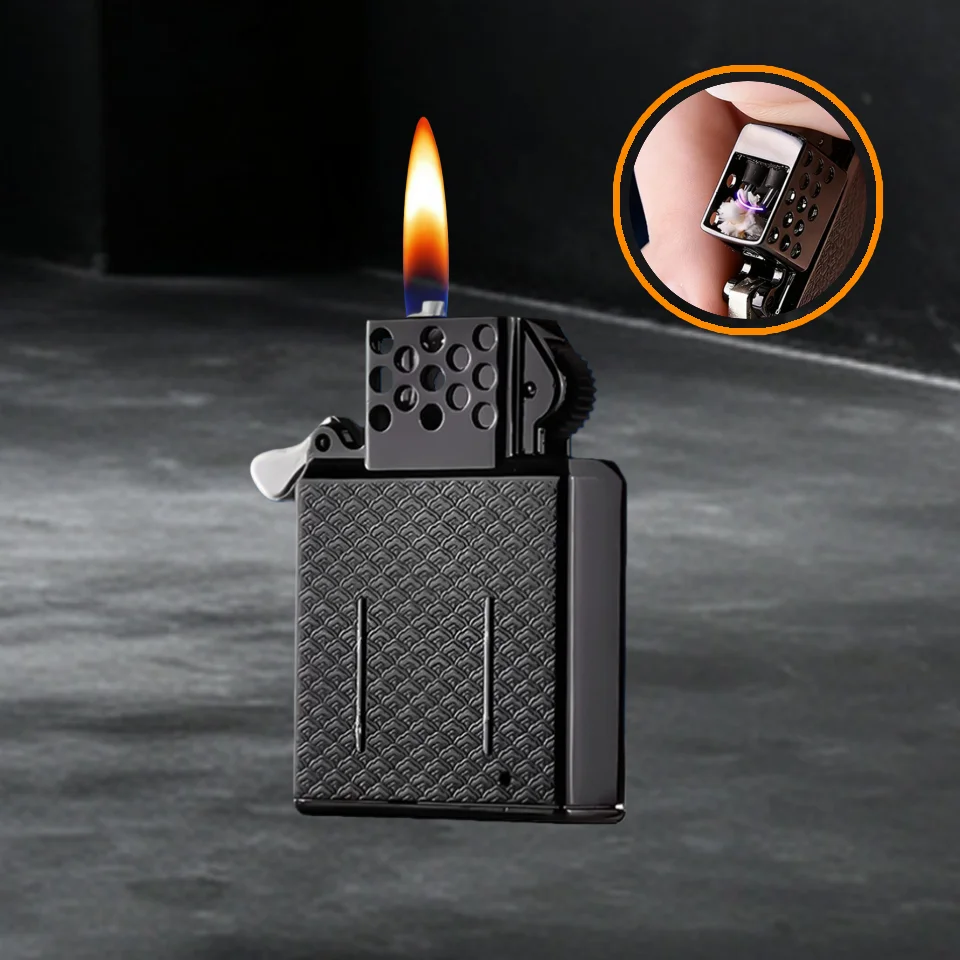 High-Endurance Fully Sealed Mechanism Windproof Lighter Inner Oil/Electricity Dual-Use Inner Chamber Compatible Zorro Lighters