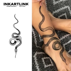 Snake temporary tattoo stickers, magic tattoos, herbal juice tattoos, lasting 1-2 weeks, realistic fake tattoos