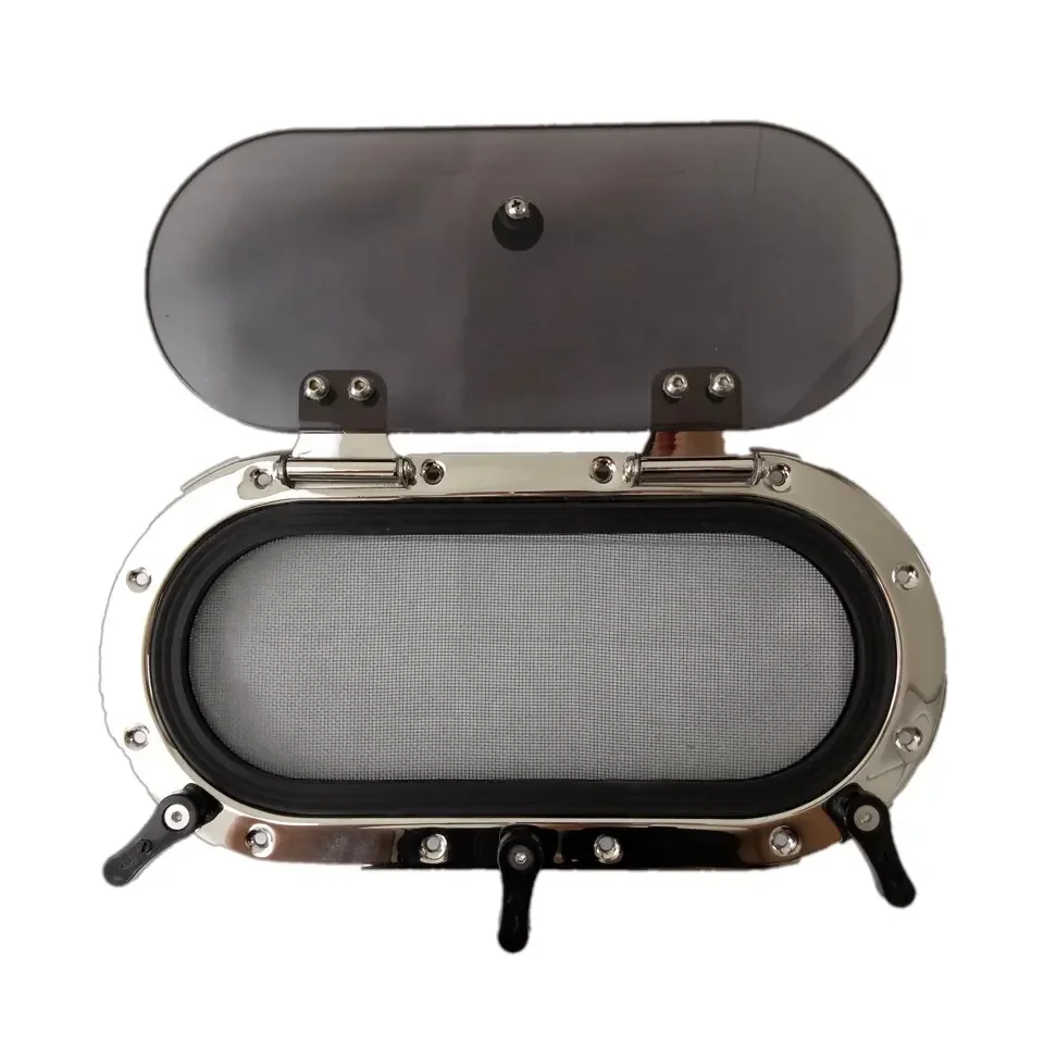 

316 Stainless Steel Rectangular Marine Porthole with Mosquito Net for Yacht, Speed Boat & RV