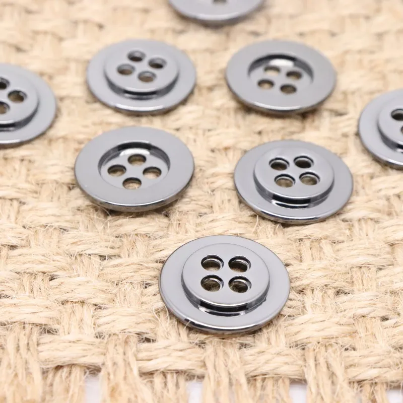 20pcs Gunmetal 18mm Metal Sewing Buttons, 4-Hole Round Buttons for Suits, Shirts, Coats, Clothes, DIY Craft Decoration