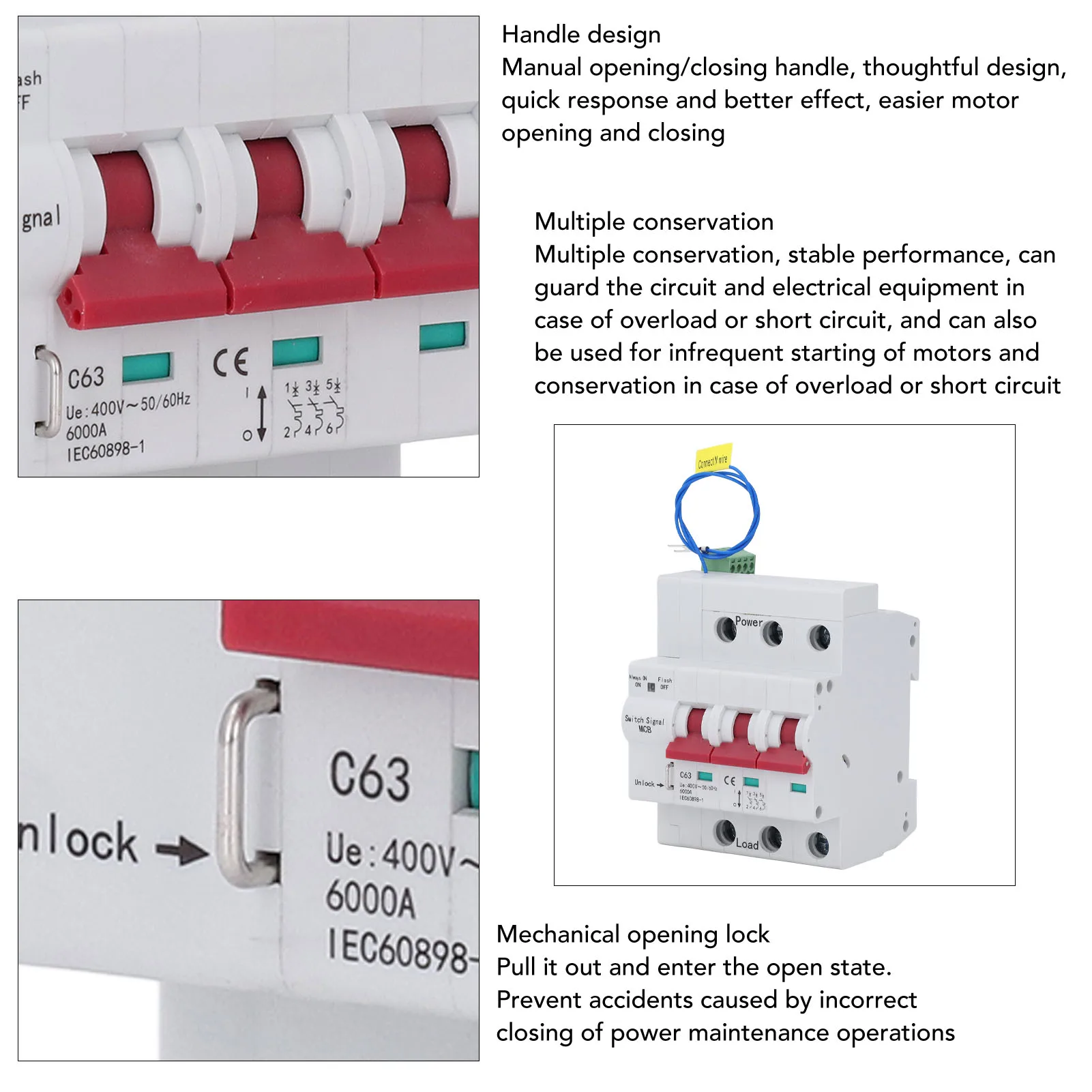 Circuit Breaker 3P PC Network Control Passive Active Control Miniature Circuit Breaker  for Factory AC400V Circuit Breaker