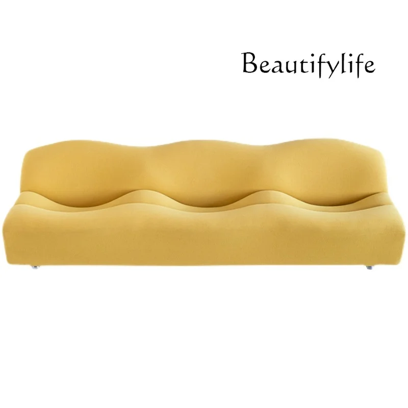 Simple Design Wave Model Room Villa Sofa Designer Arc Light Luxury Art Sofa