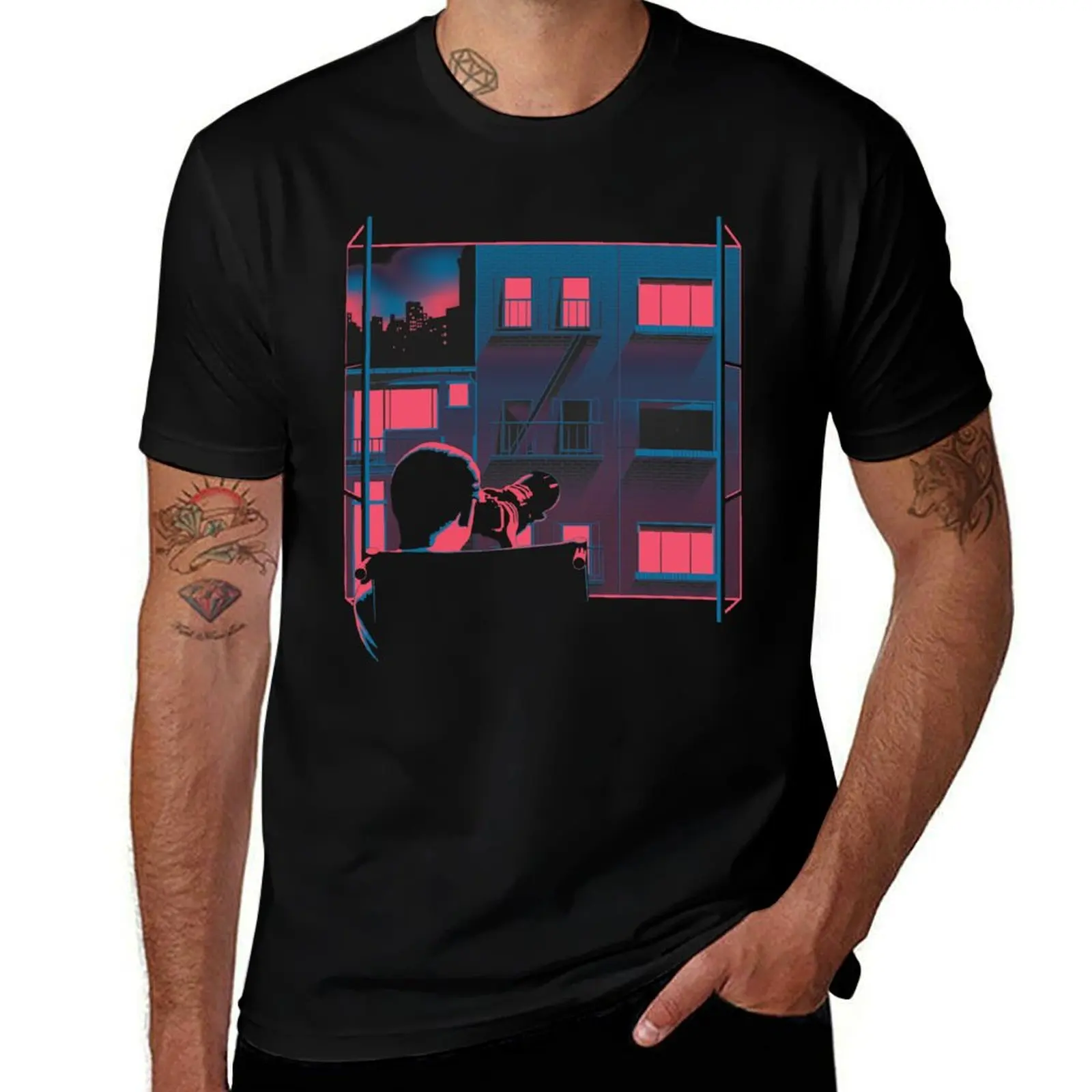 Alfred Hitchcock - Rear Window T-Shirt Casual Street Style Short Sleeve Tee T-Shirt