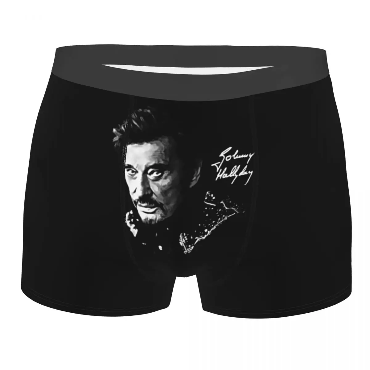 

Модные боксеры на заказ French Rock Legend Johnny Hallyday, шорты, мужские трусы, дышащие трусы, нижнее белье