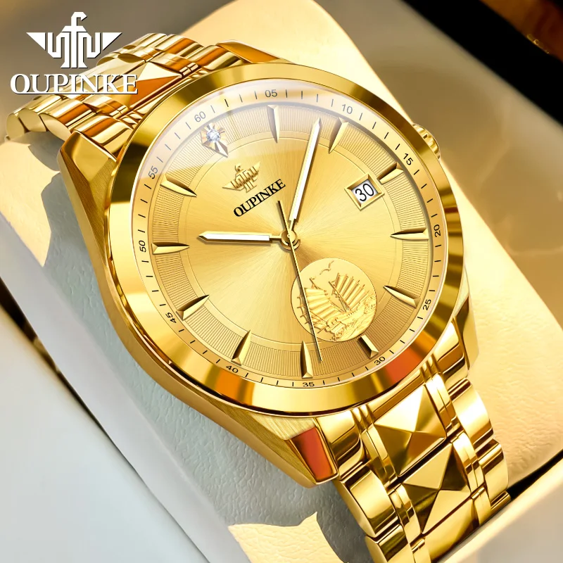 OUPINKE 3226 Automatic Men's Watches Real Gold Real Diamond Swiss Certification Luxury Top Brand Mechanical Wrist Watch for Man