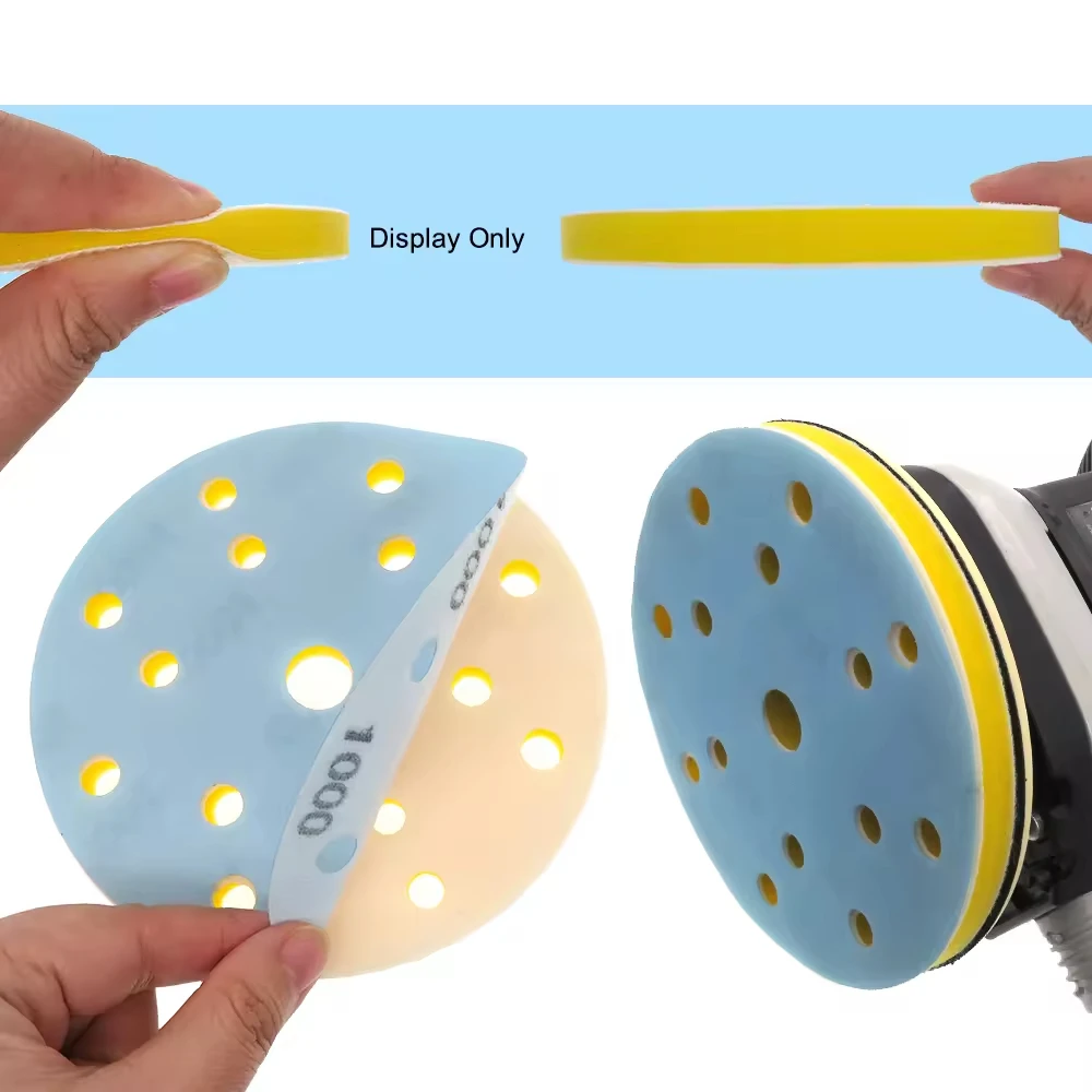 Schnittstellenpad, 6 Zoll, 15 Löcher, Klettverschluss, weiche Schwammkissen-Pufferpolster für Schleifscheibe, 150 mm Schleifpads