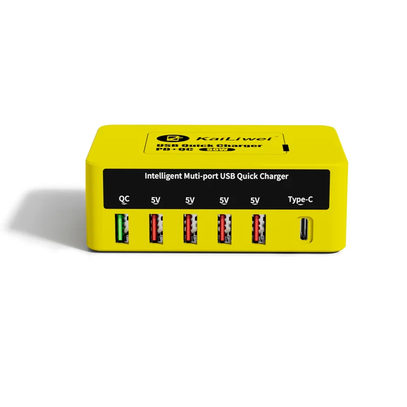 KAILIWEI-Carregador Inteligente Multi-Porta, Display LED, 5V, USB, Sem Fio, Carregamento Rápido, Desktop Station, KLW-818