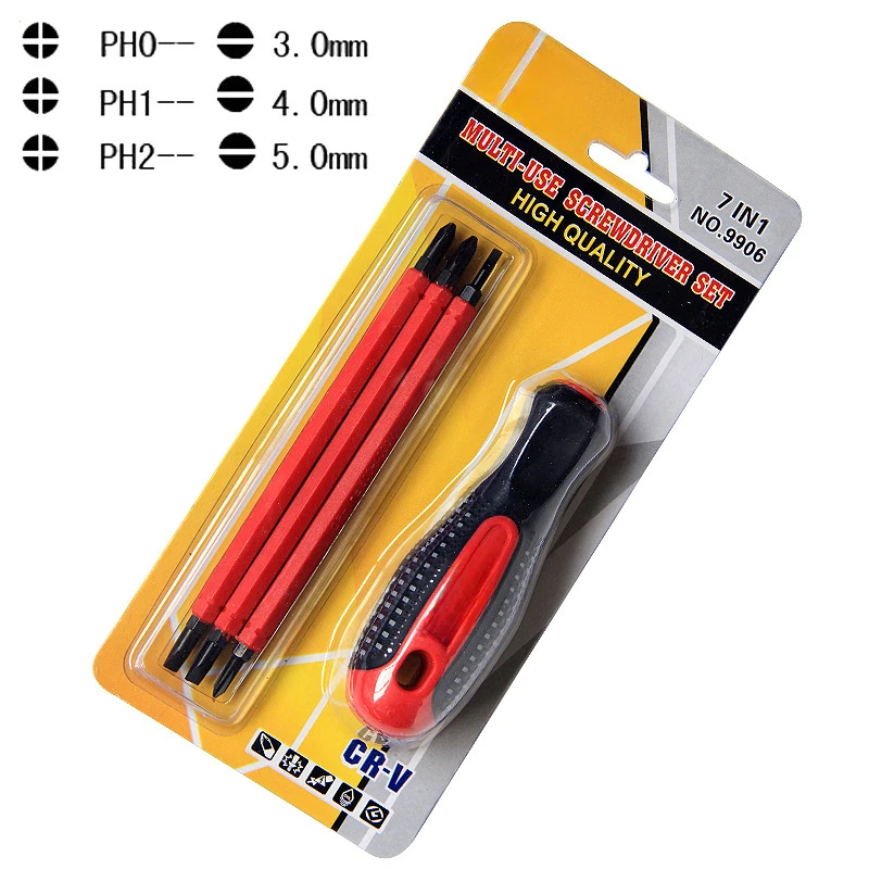 insulation Electrician Multifunctional screwdriver set double screw driver bits home repair screwdriver bit Kit hand tools