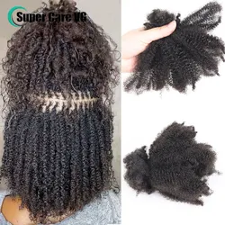 Black 50g/Pack Afro Kinky Curly Bulk Human Hair For Braiding Crochet Hair Remy Peruvian Hair Extensions Locks For Braids No Weft