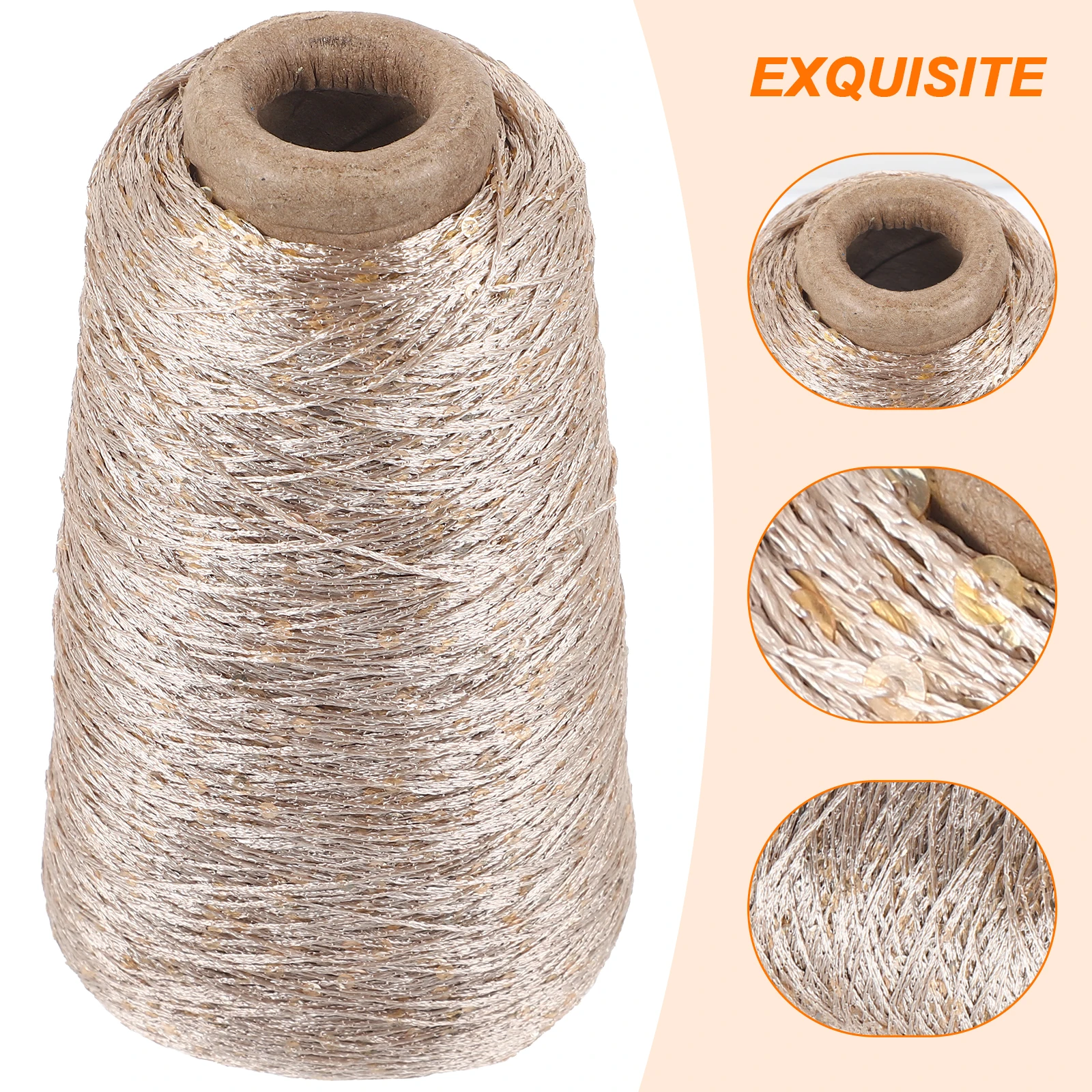 

Sequin Braided Thread Yarn Metallic Crochet Gold Glitter Cotton Thick Weave for Hats Scarves Gloves Christmas Gifts Needle