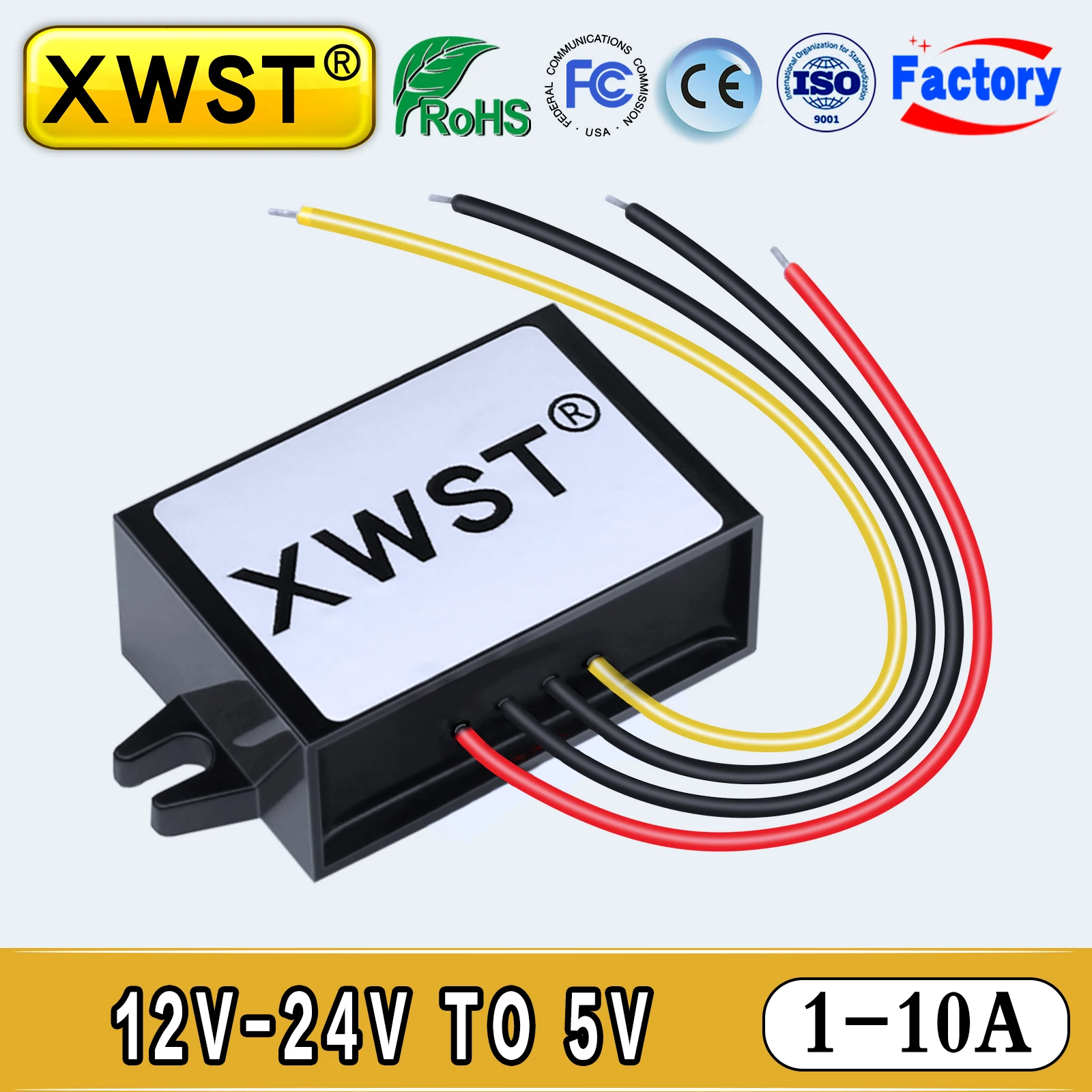 

XWST DC DC Buck Converter 12V 24V to 5V Step Down Power Inverter 1-10A 25W 15W Voltage Regulator CE RoHS For Golf Cart LED