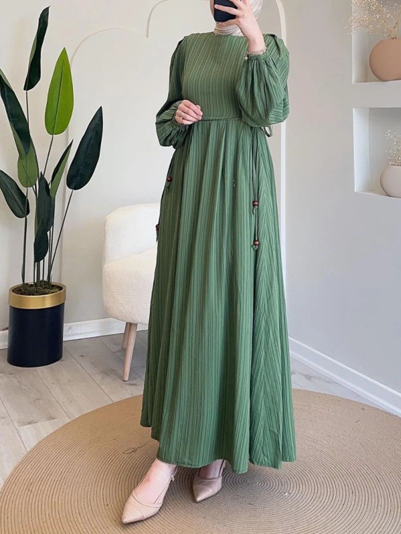 Eid Women Dress Muslim Abaya Party Jalabiya Ramadan Long Dresses Lantern Sleeve Vestidos Largos Arab Long Robe Morocco Kaftan