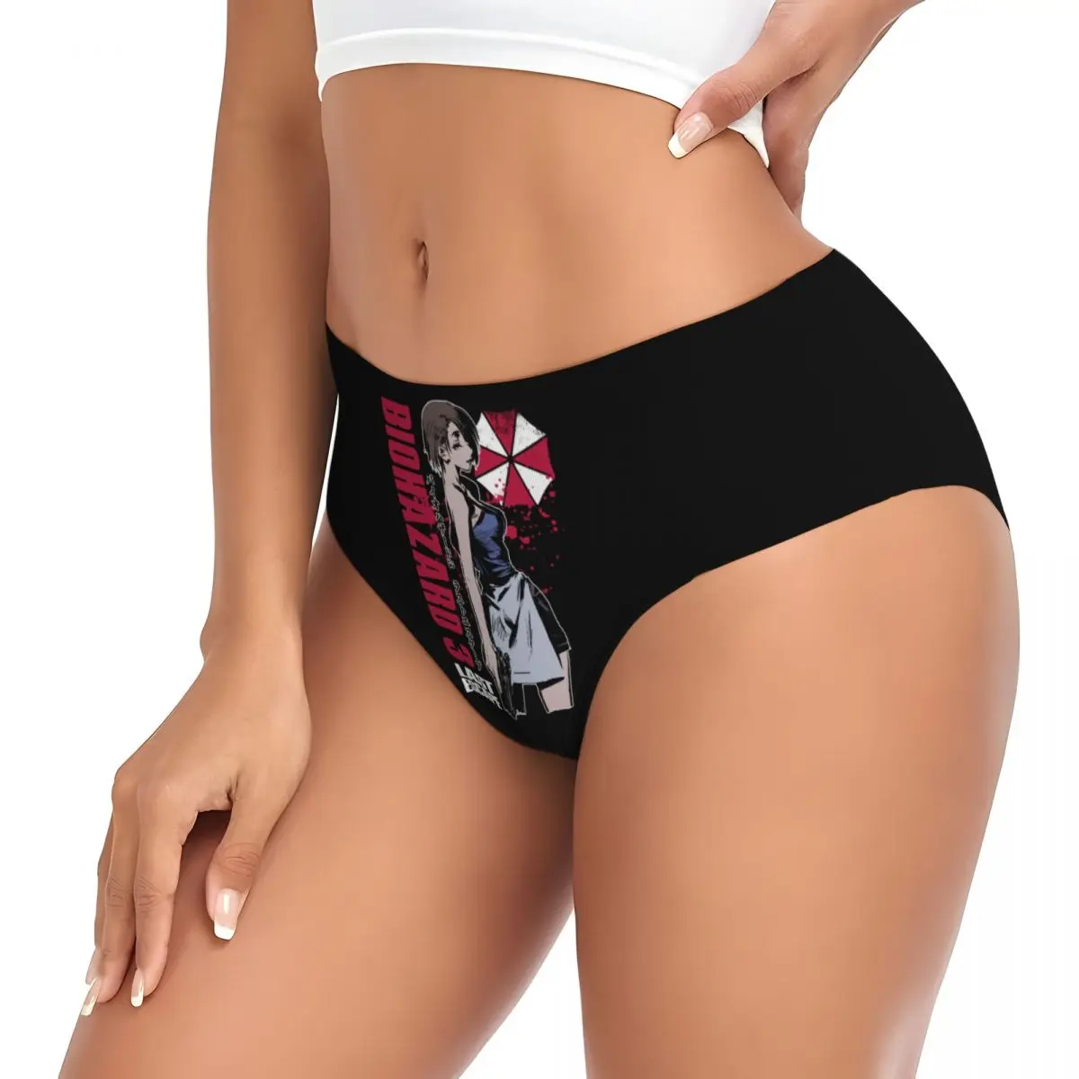 Custom Funny Corps Umbrella Brief Panties Womens Breathable Stretch Video Game Underwear