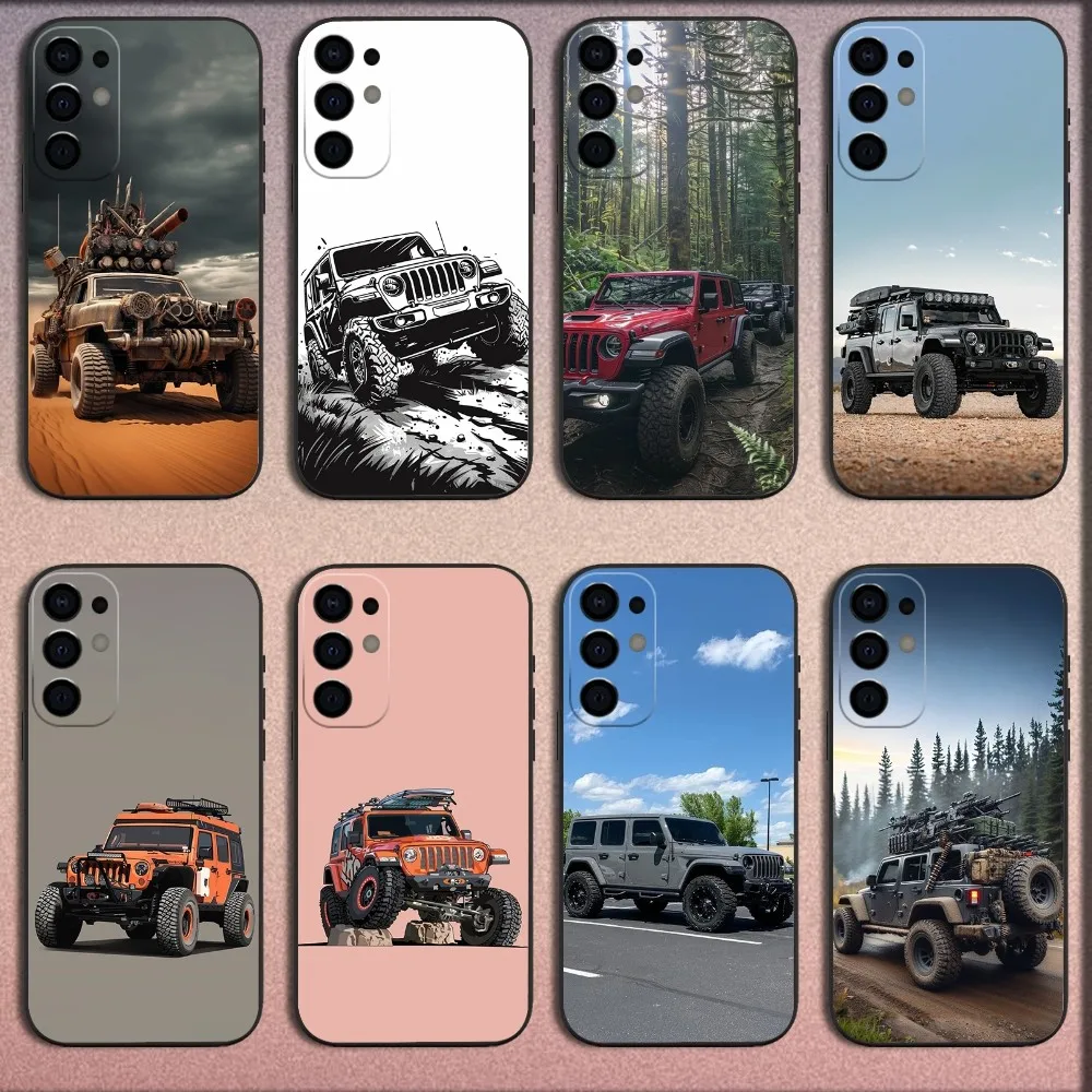 CAR Jeeps-S off-road SUV Phone Case For Samsung S25,S24,S21,S22,S23,S30,Ultra,S20,Plus,Fe,Lite,Note,10,9,5G Black Soft Cover