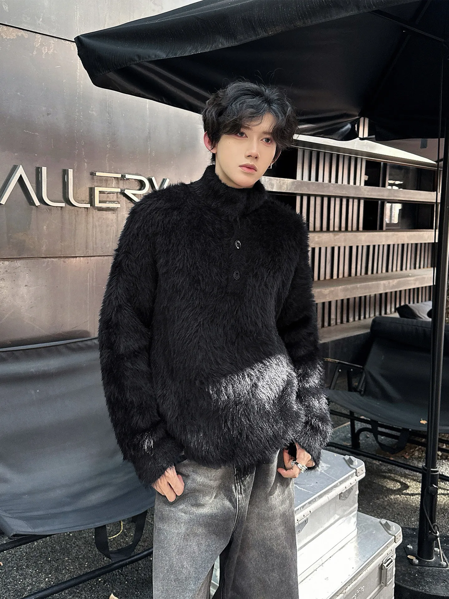 

Мужские пуловеры оверсайз с меховым воротником, уличный стиль, дышащие, из смесового хлопка, свободного кроя, Y2K, молодежные, трендовые, антибактериальные, весенние