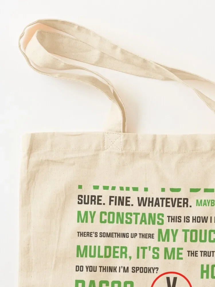 The X-Files Quotes - UNIQUE! Tote Bag Women's shopping bag Shopping bags reusable grocery bags Handbags