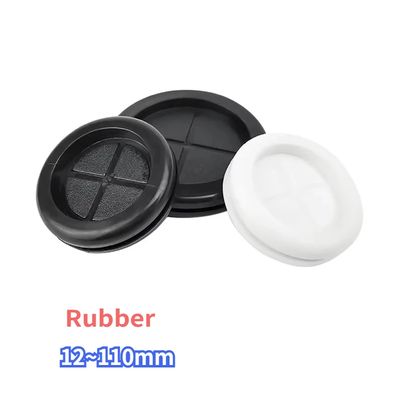 Black White Rubber Double Sided Protective Coil Blanking Hole Wiring Cable Gasket Seal For Protects Wire Cable Hardware Tool