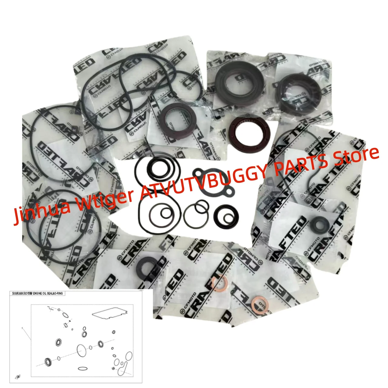 ORIGINAL Package ENGINE OIL SEAL &O-RING 0GS0-0000A1 for CF Cforce450 550 600Cforce Zforce550 Z6Uforce600 CF400AU CF600AU-3L