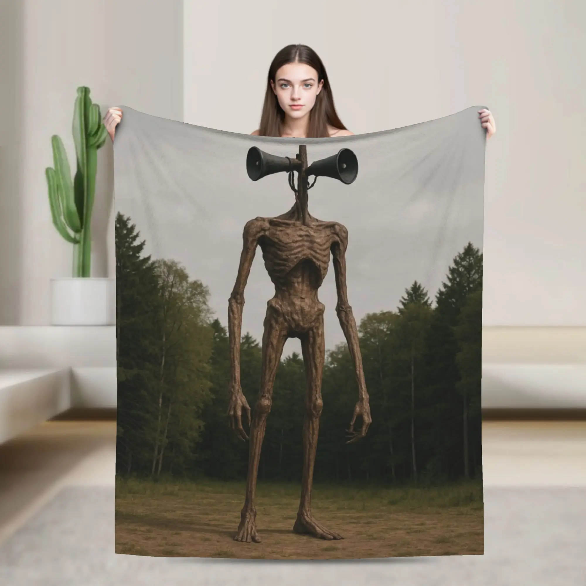 New Arrival Siren Head In Dark Forest Blanket Ultra-Soft Coral Fleece Plush  Comfortable Throw Blankets Machine Washable