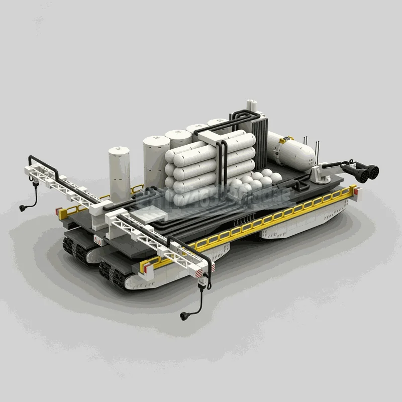4038PCS Tracked Mobile Refinery Vehicle Sci-Fi Engineering Platform Custom Building Blocks DIY Assembly Educational Display Gift