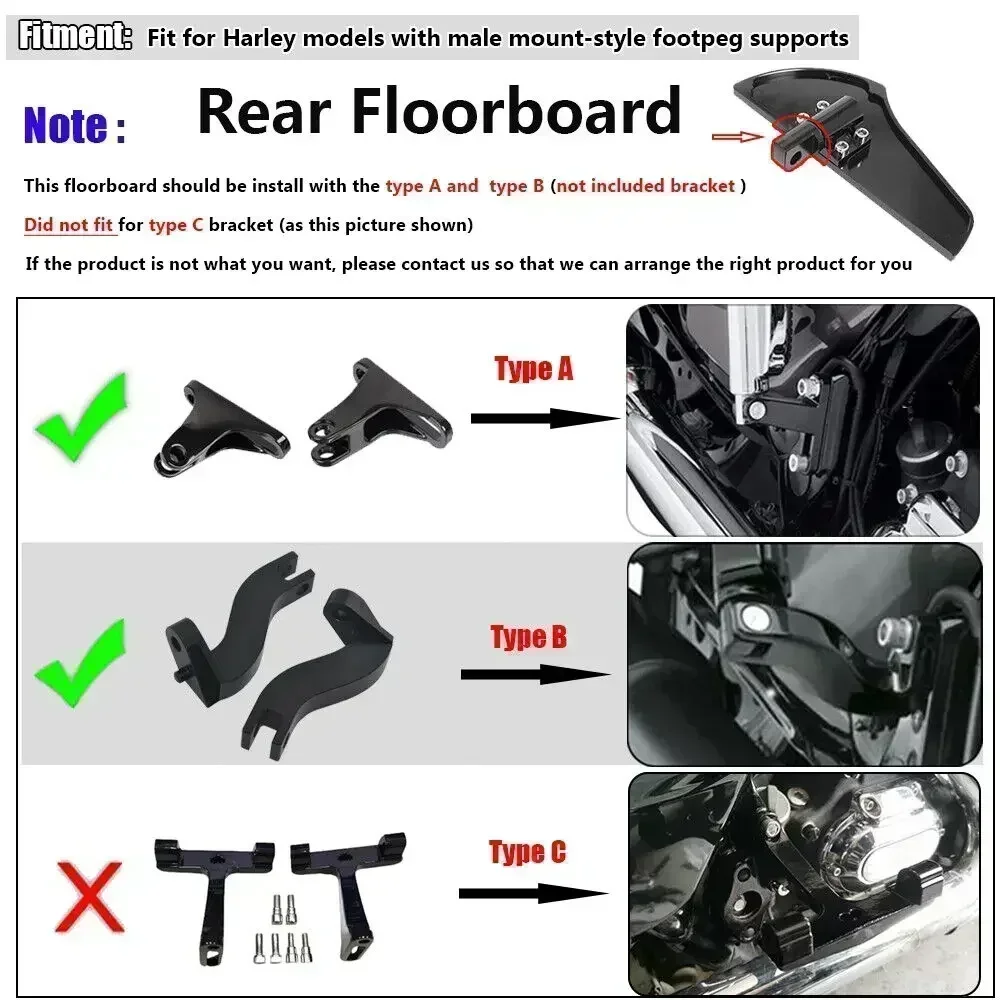 Motorcycle MX Driver Passenger Footboard Floorboards Foot Peg For Harley 86-23 Touring 08-up Trike 86-17 FL Softail
