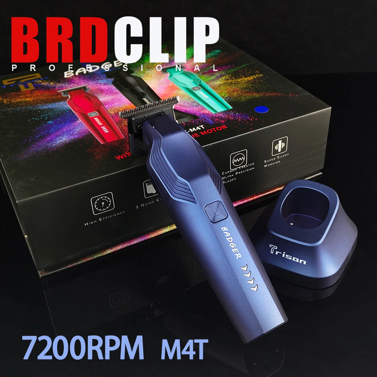 

Профессиональный триммер для волос M4T, 7200 об/мин, ТОЧНЫЙ, ЧЕРНЫЙ, ГРАФИТ, Т-образные лезвия, мощный бесшумный мотор, зарядная база Revs для мужчин