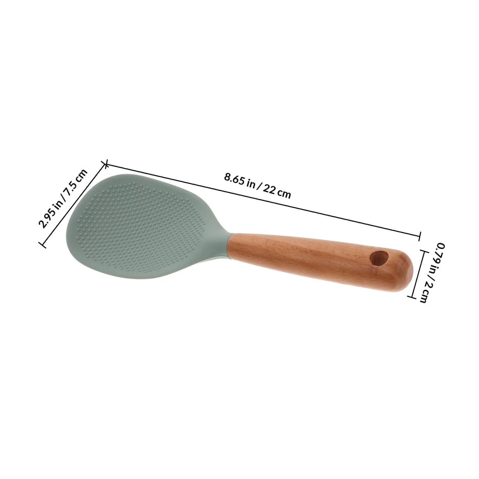 Silicone Rice Paddle Spoon for Electric Rice Cooker Non Stick Lake Green Standing Spatula Food Service Scooper Serving Utensil