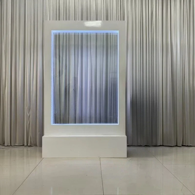 Decorative Background Waterfall Welcome Logo Background Bracket Light Emitting Diode Fountain Glass Water Wallboard