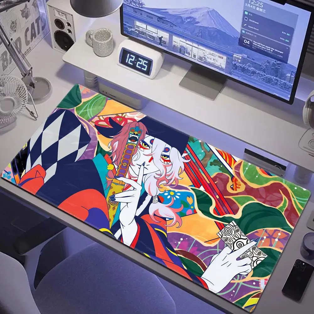 

HYBXAXC Japanese Ukiyo-e Style Mononoke Mouse pad Table Mat Gaming XXL Anime Mousepad Keyboard Carpet Desktop Mat