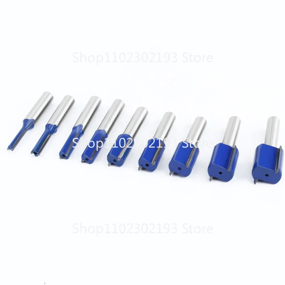 8mm Shank 5/6/8/10/12/14/16/18/20mm Cutting Diameter Carpenter Milling Cutter Straight Woodworking Router Bit Set