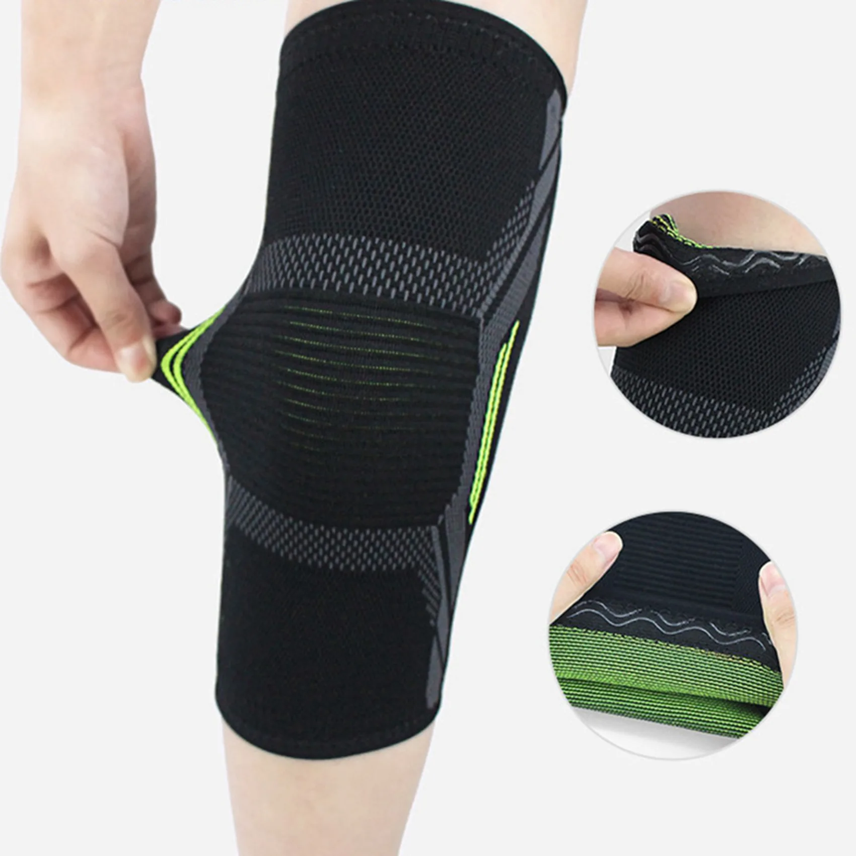 ABKQ-2X Breathable Basketball Football Sports Kneepad High Elastic Volleyball Knee Pads Brace Training Knee Support XL