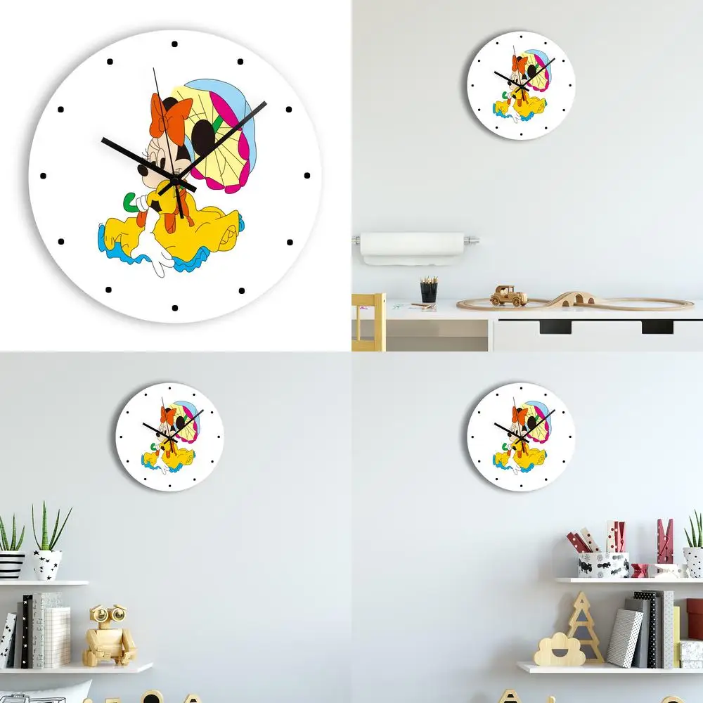 

Милые мыши, креативные настенные часы с героями мультфильмов для спальни, гостиной, домашнего декора, ультра тихий, элегантный