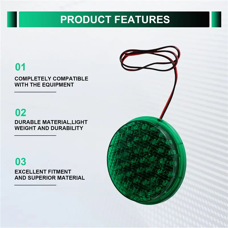 SQPP-LED Traffic Signal Light Module 100Mm Diameter DC 12V LED Traffic Lamp No Visor Light Lampwick Green