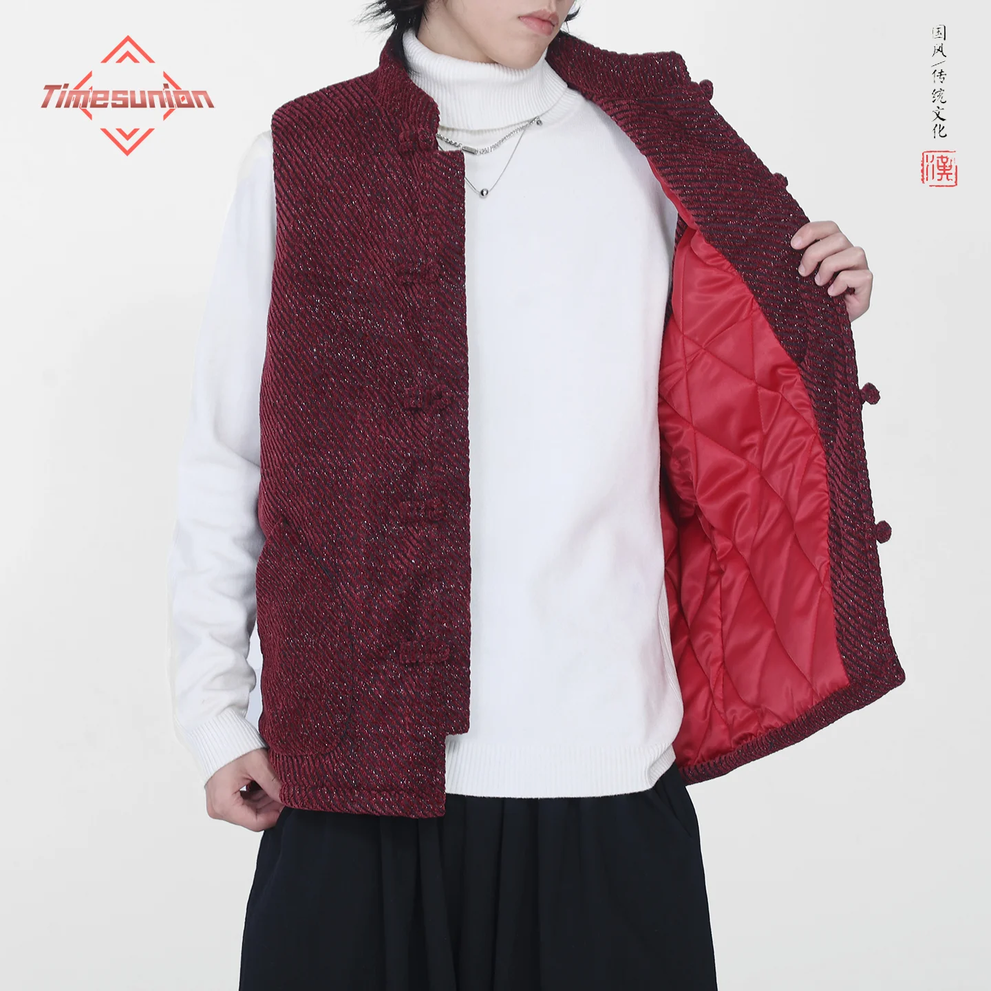 

Стеганый жилет в китайском стиле, мужской зимний утолщенный вельветовый хлопковый жилет из синели, пальто, жилет для женщин