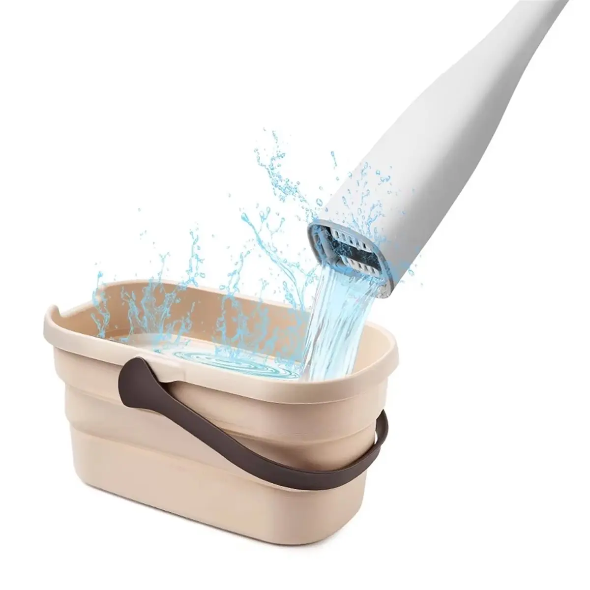 Suitable for Household Kitchen Floor Cleaning,Hand Washing, Flat Mop,with PVA Sponge Mop Head and Rotating Mop